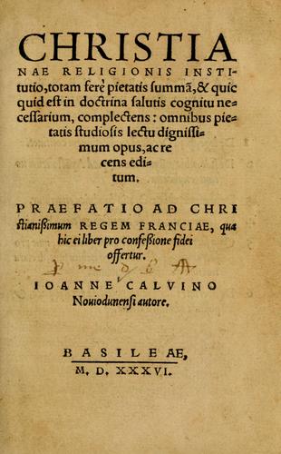 Cover of Institutio Christianae religionis