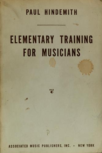 Cover of Elementary training for musicians