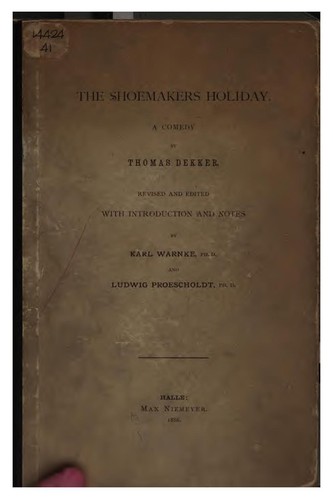 Cover of The shoemaker's holiday