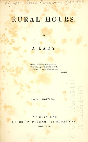Cover of Rural hours