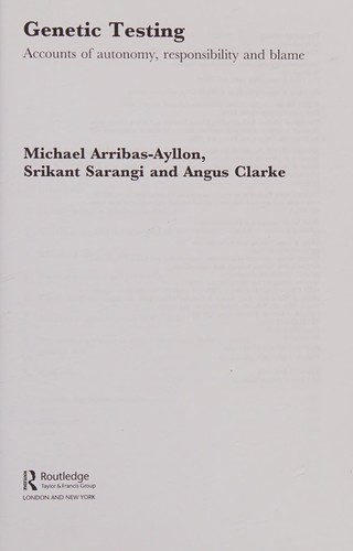 Cover of Genetic testing