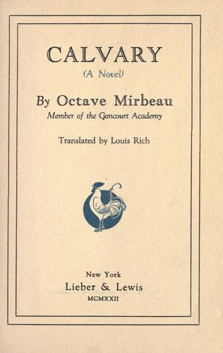 Cover of Le calvaire