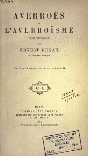 Cover of Averroès et l'averroïsme