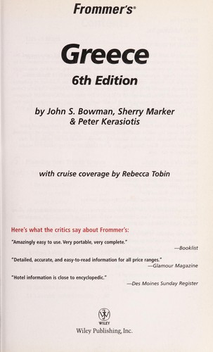 Cover of Frommer's Greece