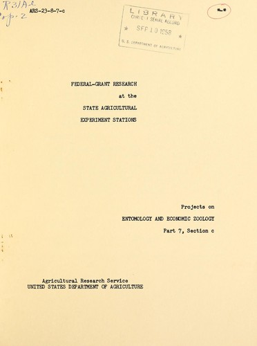Cover of Federal-grant research at the state agricultural experiment stations