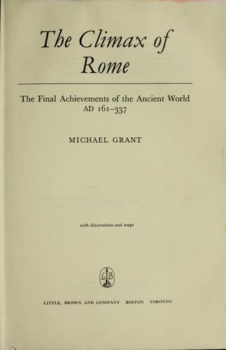 Cover of The climax of Rome