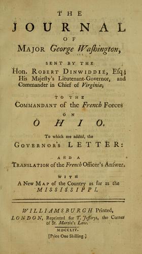Cover of The journal of Major George Washington