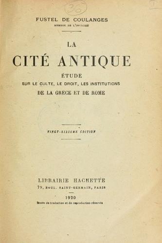 Cover of La cité antique