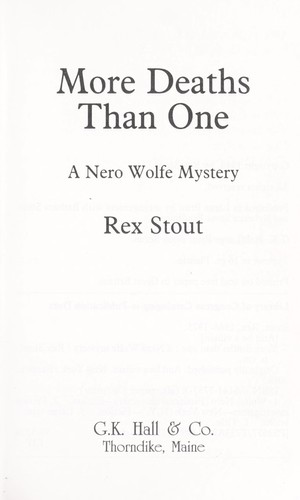 Cover of More deaths than one