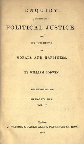 Cover of An Enquiry Concerning Political Justice