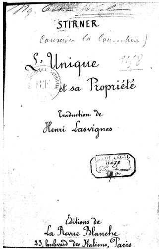 Cover of Der Einzige und sein Eigentum