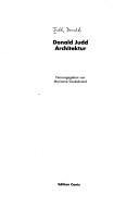 Cover of Donald Judd