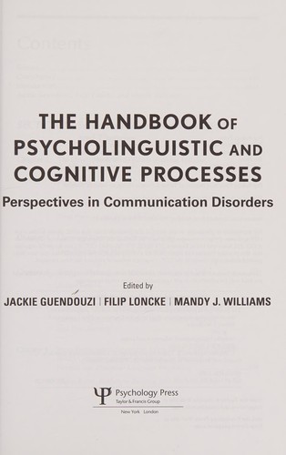Cover of The handbook of psycholinguistic and cognitive processes