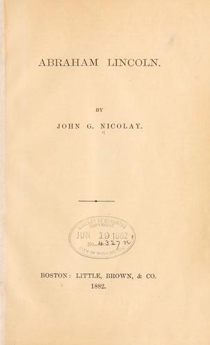 Cover of Abraham Lincoln