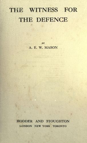 Cover of The witness for the defence