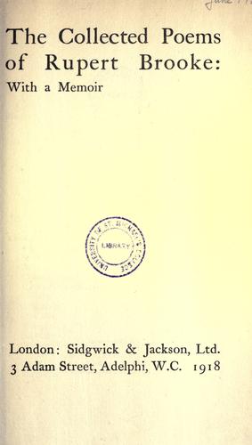 Cover of The collected poems of Rupert Brooke