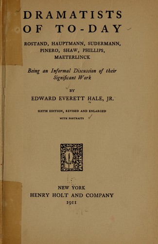 Cover of Dramatists of to-day