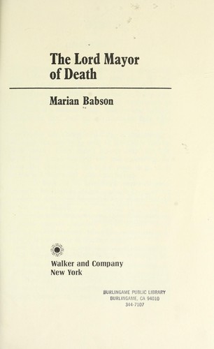 Cover of The Lord Mayor of Death