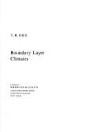 Cover of Boundary layer climates