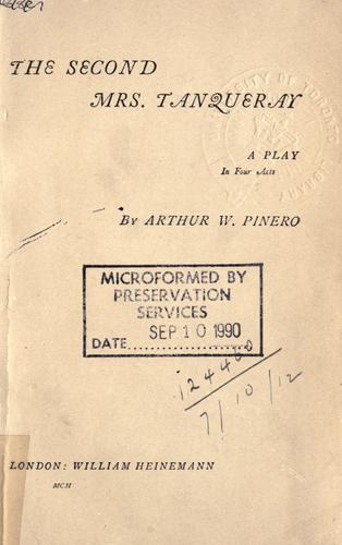 Cover of The second Mrs. Tanqueray