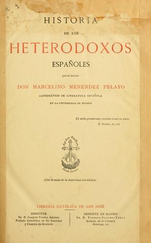 Cover of Historia de los heterodoxos españoles