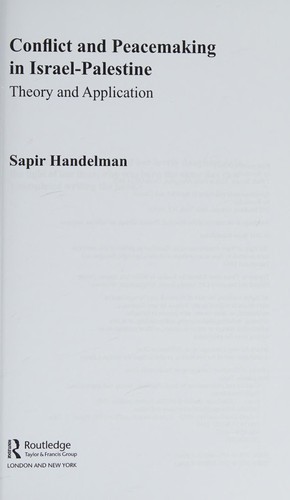 Cover of Conflict and Peacemaking in Israel-Palestine
