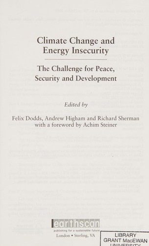 Cover of Climate change and energy insecurity