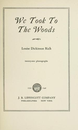 Cover of We took to the woods