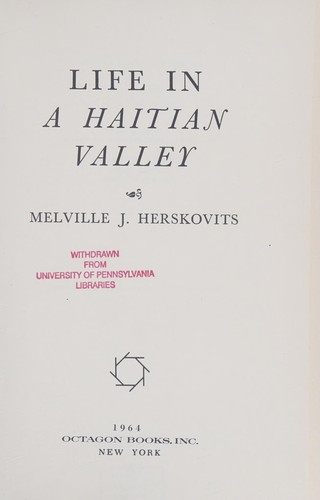 Cover of Life in a Haitian valley