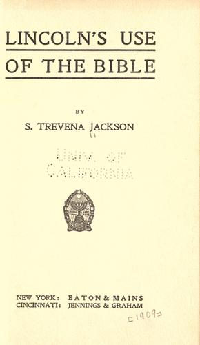 Cover of Lincoln's use of the Bible