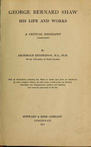 Cover of George Bernard Shaw
