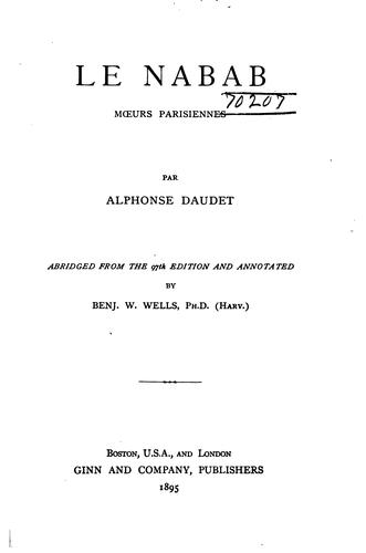 Cover of Le nabab