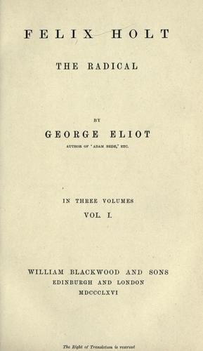 Cover of Felix Holt, the radical