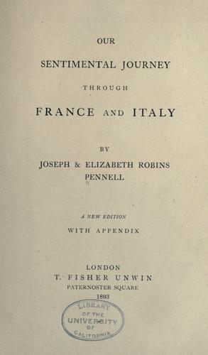 Cover of Our sentimental journey through France and Italy