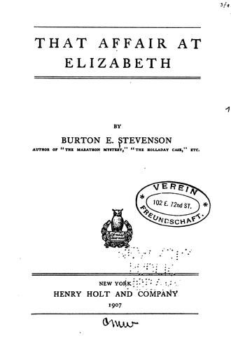 Cover of That Affair at Elizabeth