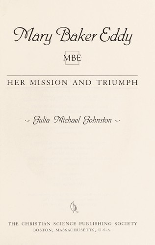 Cover of Mary Baker Eddy