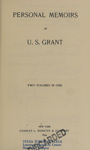 Cover of Personal Memoirs of U. S. Grant (2 volumes in 1)