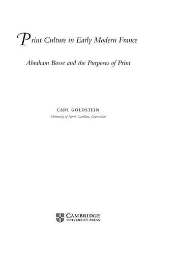 Cover of Print culture in early modern France
