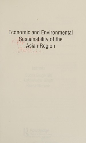 Cover of Economic and environmental sustainability of the Asian region