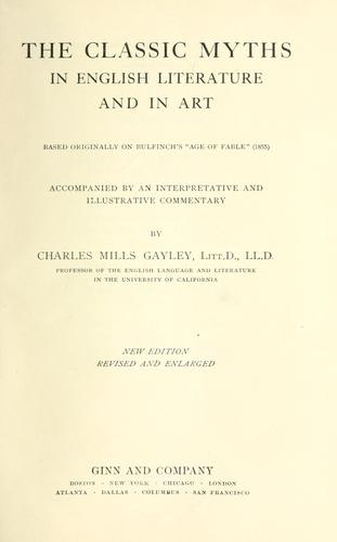 Cover of The classic myths in English literature and in art