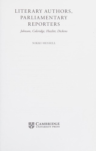 Cover of Literary authors, parliamentary reporters