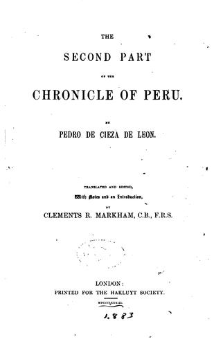 Cover of Chronica del Peru
