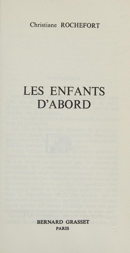 Cover of Les Enfants d'Abord