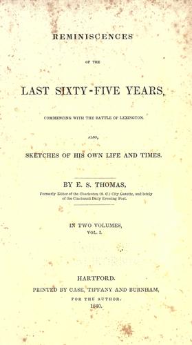 Cover of Reminiscences of the last sixty-five years