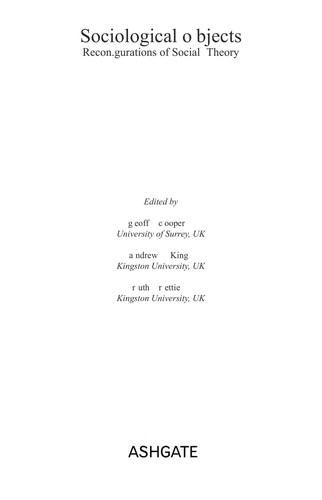 Cover of Sociological objects