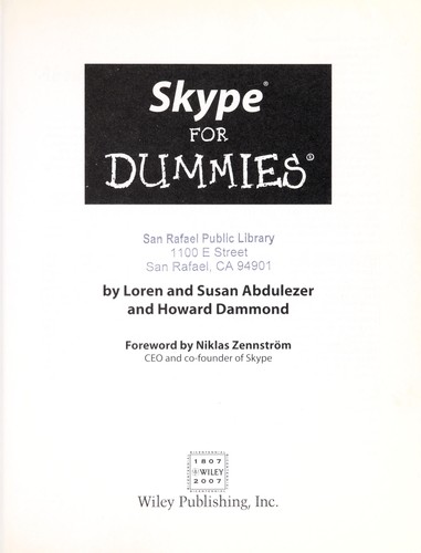 Cover of Skype for dummies