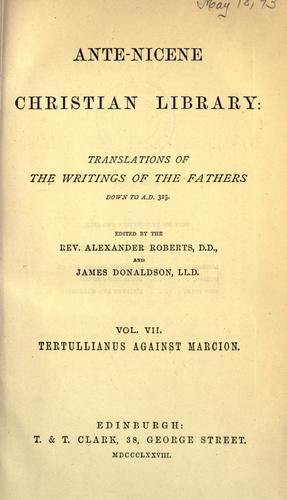 Cover of Adversus Marcionem