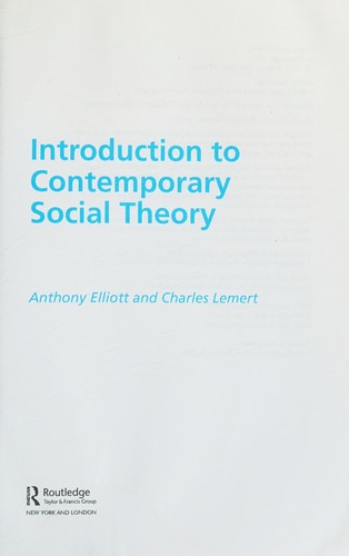 Cover of Introduction to Contemporary Social Theory