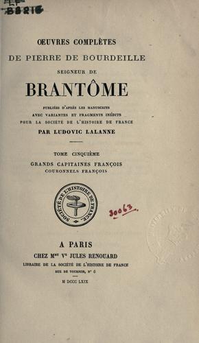 Cover of Oeuvres complètes de Pierre de Bourdeilles ..
